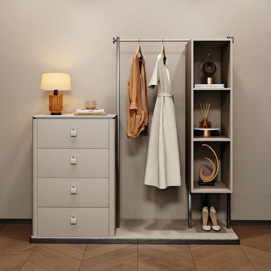 Aihm-Lon Spacious Clothes Rack with Storage Compartments&Slate Countertop 51’’-59’’