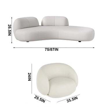 Aihm-Lon Commercial Grade Sofa Set with Table and Chair 75''-87''