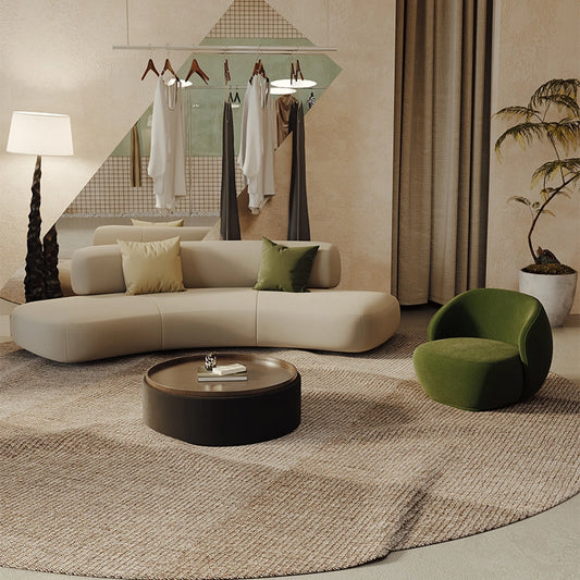 Aihm-Lon Commercial Grade Curved Sofas with Table and Chair for Fitting Room Area Ofiice 67"-91"