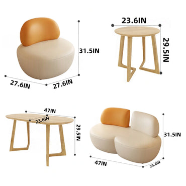 Aihm-Lon Commercial Sofa Set with Table for Dessert Cafe Lounge Areas 27.6"-47”