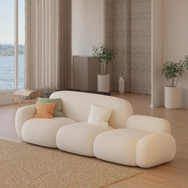 Aihm-Lon Commercial Grade White Sofa Set with Table Chair for Client Seating Area 83"-98"