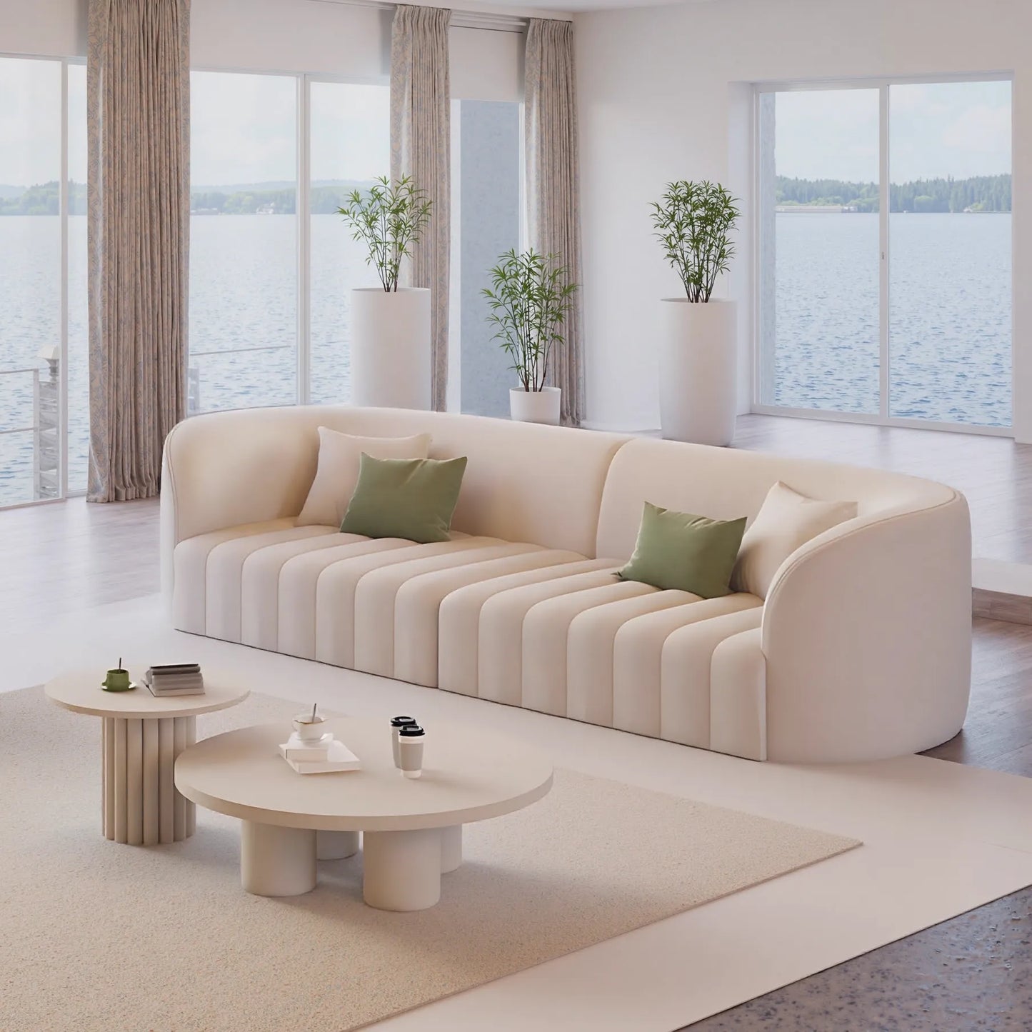 Aihm-Lon Commercial Grade Leather Sofa Set with Table Chair 87"-120"