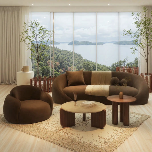 Aihm-Lon Commercial Grade sofa Set with Wood Coffee Table and Chair 67"-94"