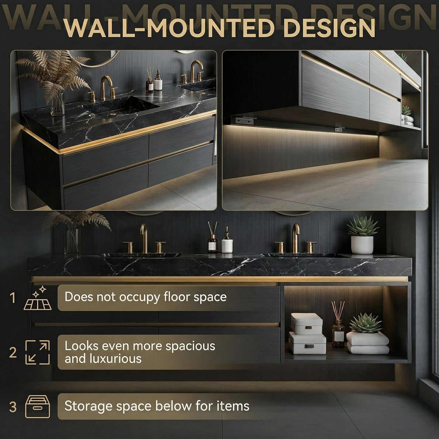 84'Double Sink Bathroom Vanity - Luxury Bathroom Vanities with Double Sink