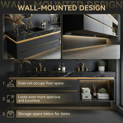 84'Double Sink Bathroom Vanity - Luxury Bathroom Vanities with Double Sink