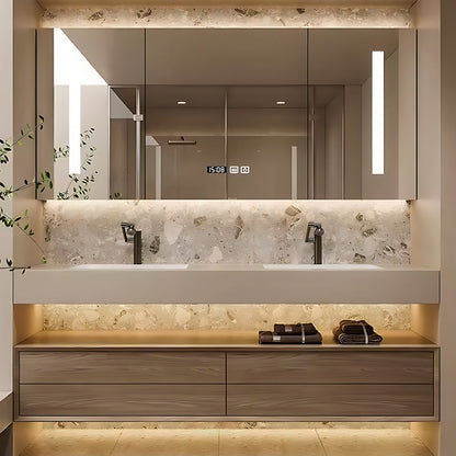 52"-96"Modern Double Bathroom Vanities with Sink Includes Two Large Drawers