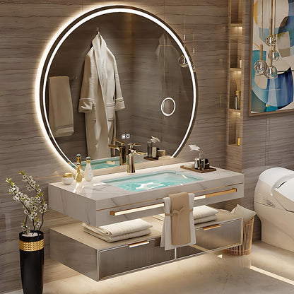 36"- 60" Modern Bathroom Vanity Set with Round Intelligent Mirror