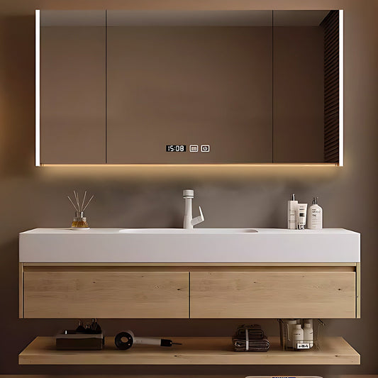 40"- 72" Single Basin Floating Bathroom Vanity Set with Mirror