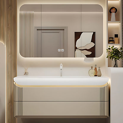 36"- 72" Wall-Mounted Bathroom Vanity Set with Smart Mirror , Single Sink