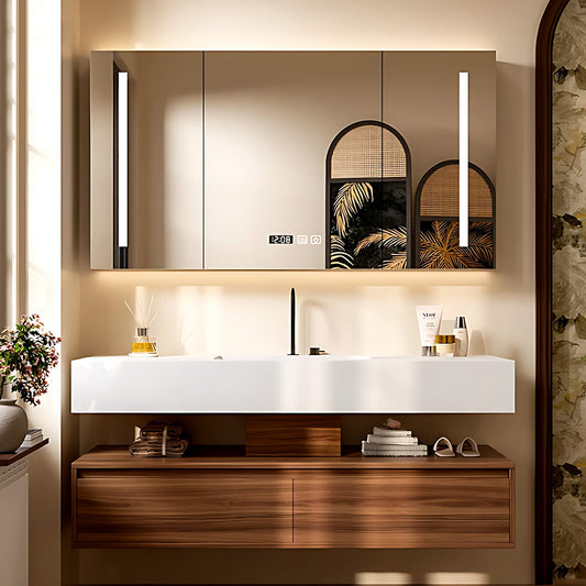 40‘’-64‘’ Modern Bathroom White Sink Vanity With Large Wooden Drawers