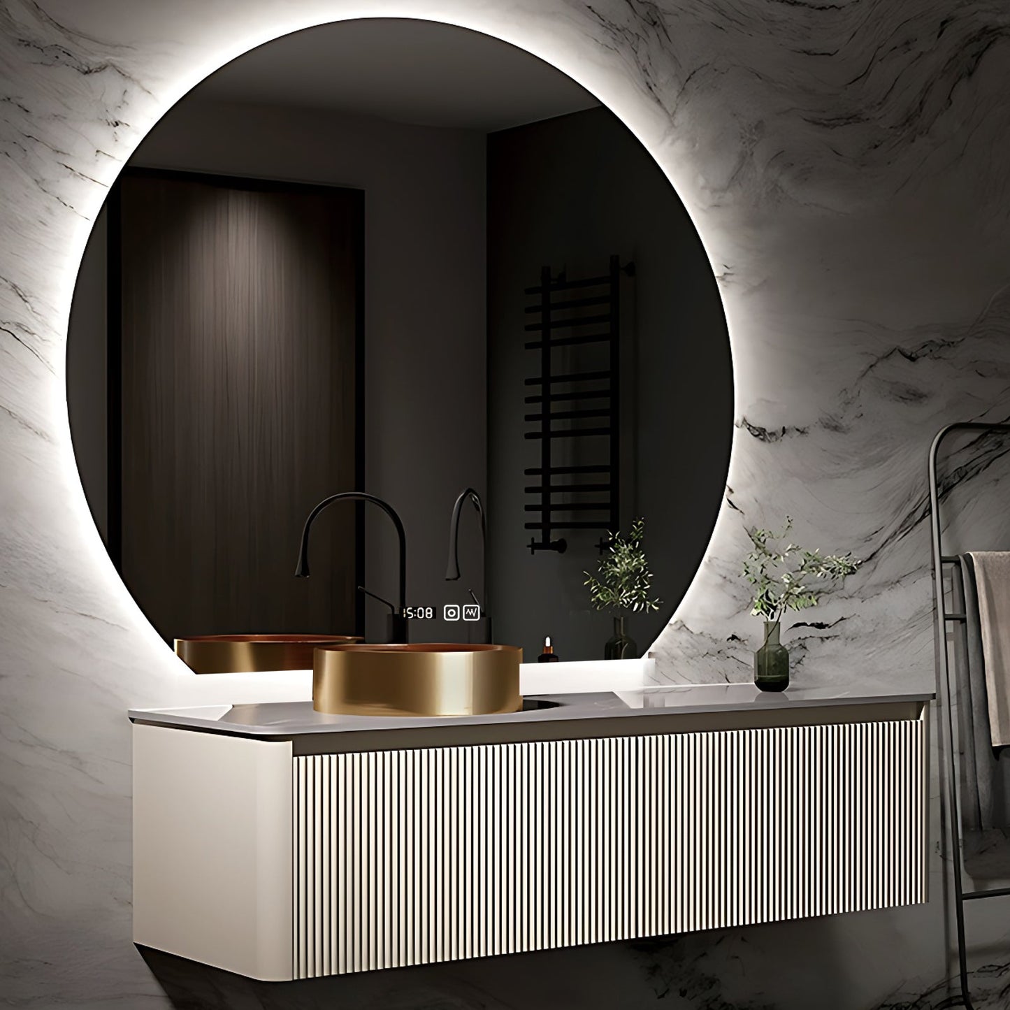 36"- 72" Modern Sink Wall Mounted Bath Vanity Set with Smart Defogging Mirror