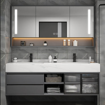 36"- 78" Modern Vanity Set for Bathroom with Smart LED Mirror and Sink