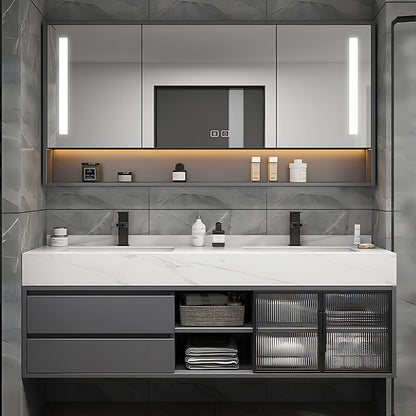 36"- 78" Modern Vanity Set for Bathroom with Smart LED Mirror and Sink