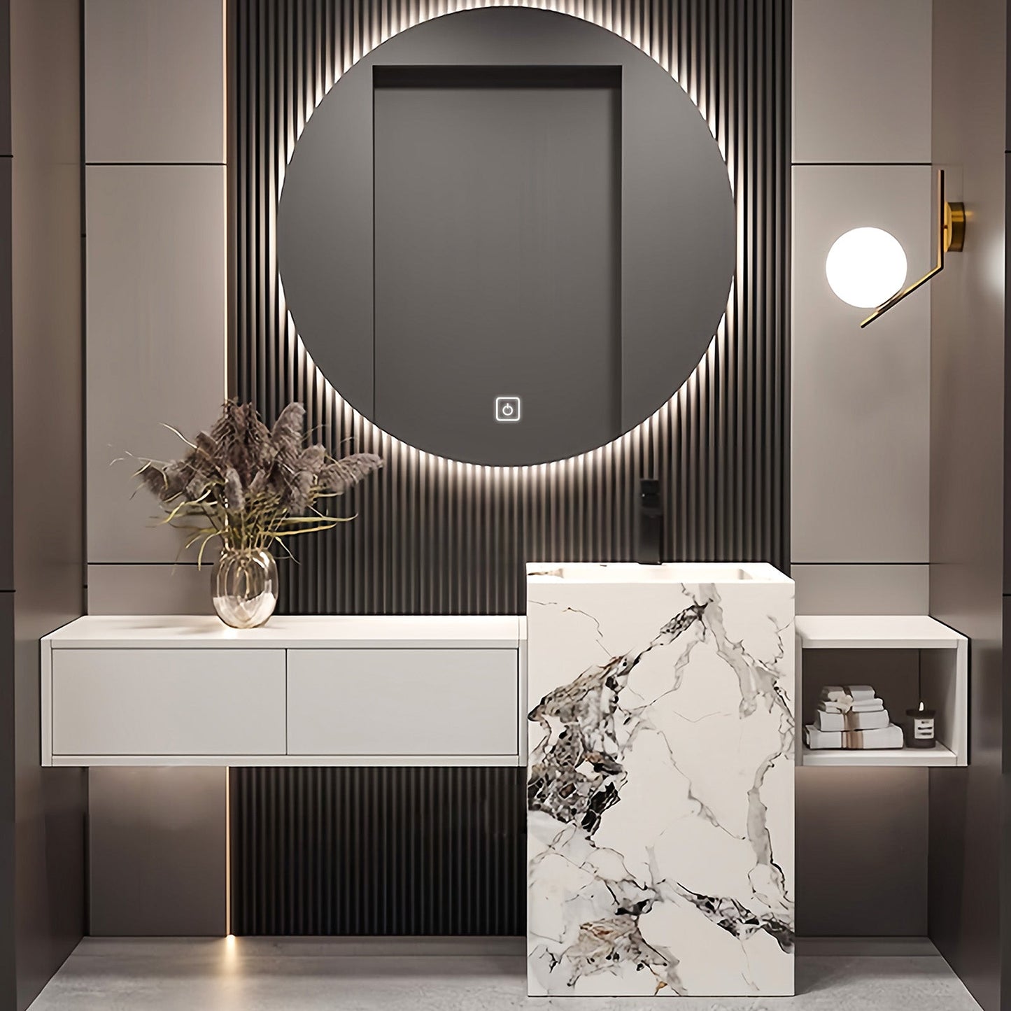 52"-72"Luxurious Bathroom Vanity with Sink Includes Individual White Drawer