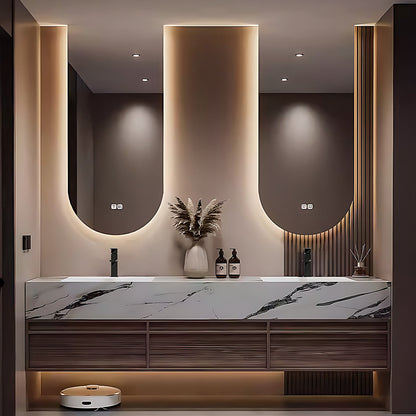 60"-96"Bathroom Vanity with Double Basin and Defogging Mirror