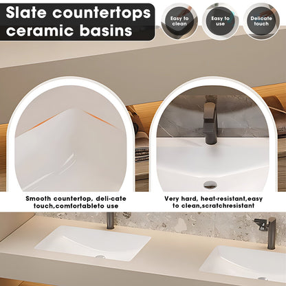52"-96"Modern Double Bathroom Vanities with Sink Includes Two Large Drawers