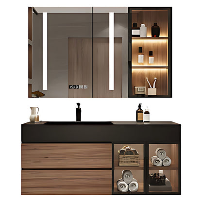36"-72"Luxurious Solid Wood Bathroom Cabinet and Marble Slate Sink