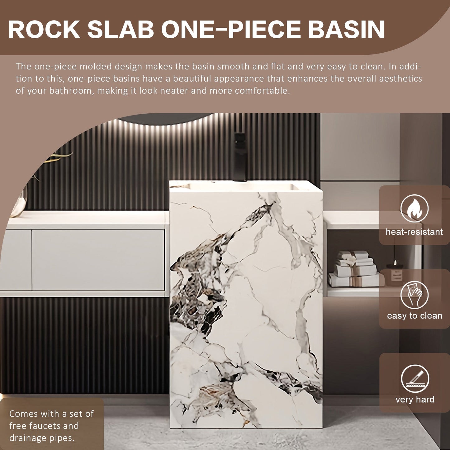 52"-72"Luxurious Bathroom Vanity with Sink Includes Individual White Drawer