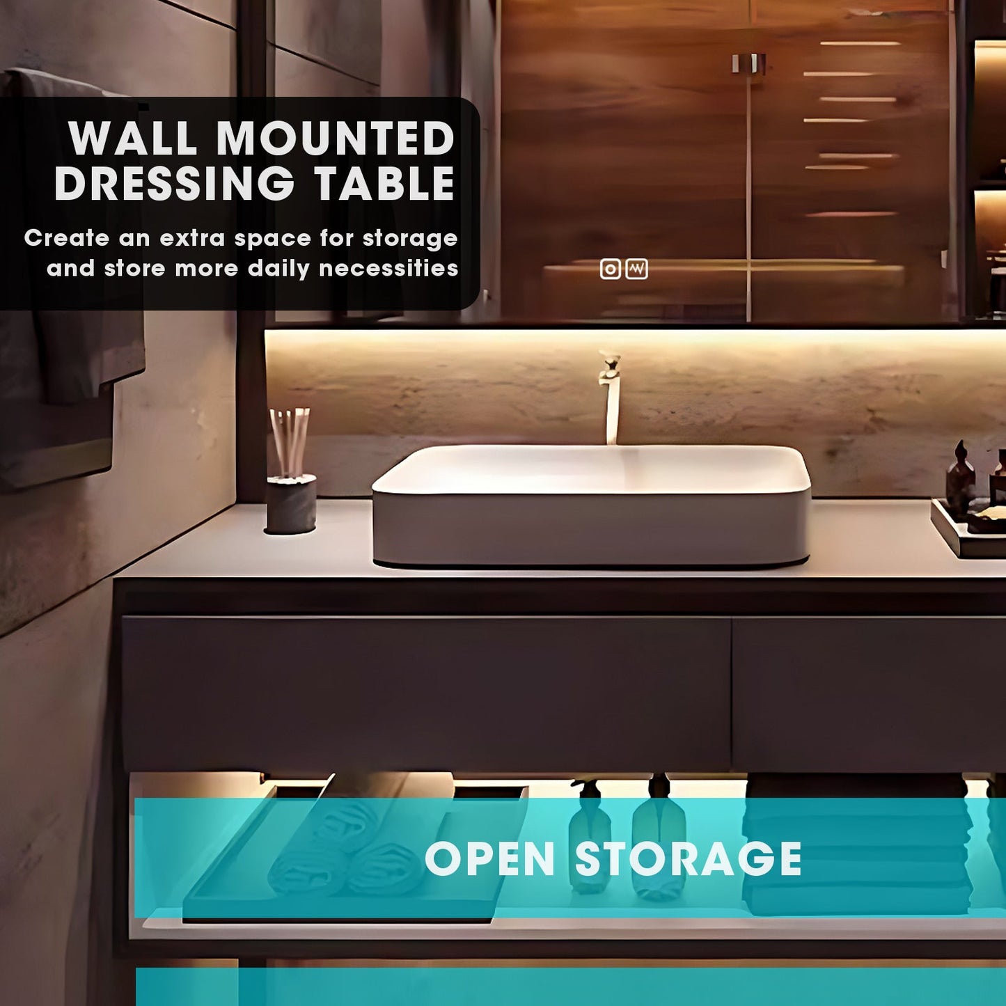 40"-72"Modern Bathroom Vanity with Contemporary Minimalist Style