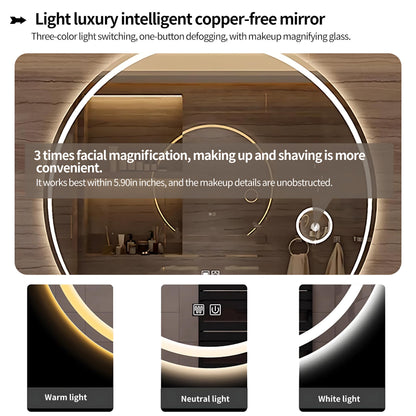 36"- 60" Modern Bathroom Vanity Set with Round Intelligent Mirror