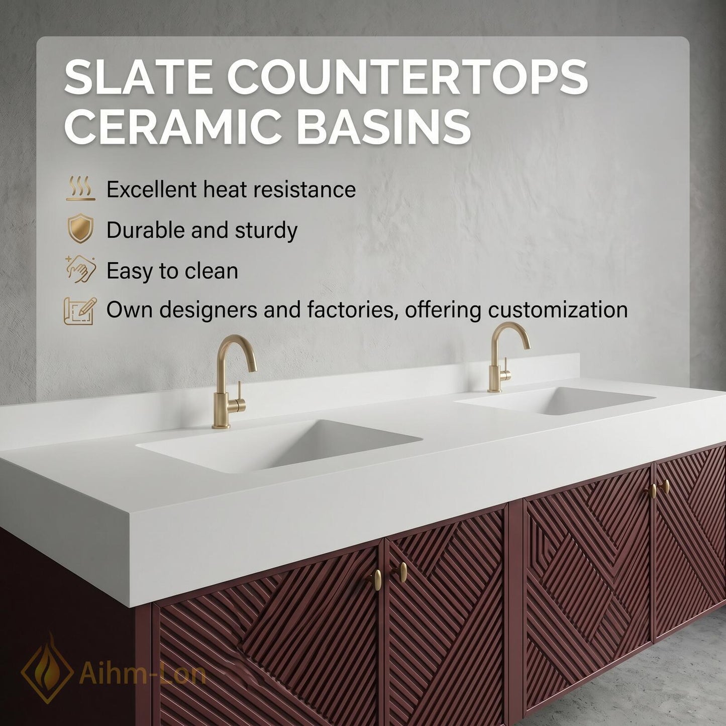 78''-96'' Modern Floating Bathroom Vanity with Sink Geometric Panel Doors Wine-Red Drawers