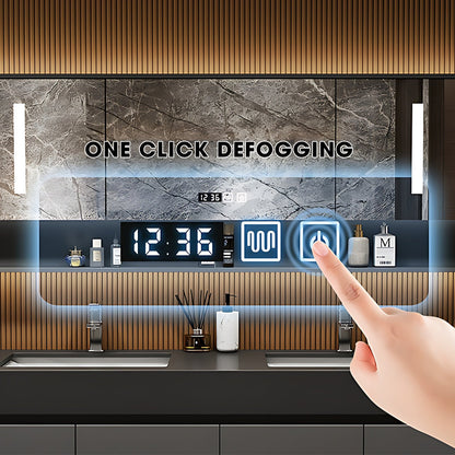 52"- 96"  Modern Floating Double Sink Bathroom Vanity Set,  Smart Mirror Cabinet