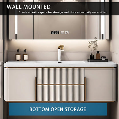 40"- 72" Modern Single Sink Floating Bath Vanity Set with  Smart Mirror Cabinet