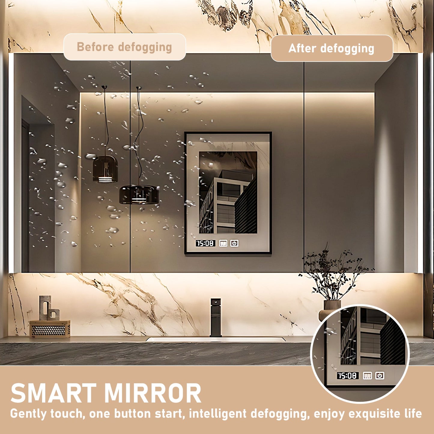 40"-72"Floating Bathroom Vanity with Sink Includes Log Modern Panel Drawers