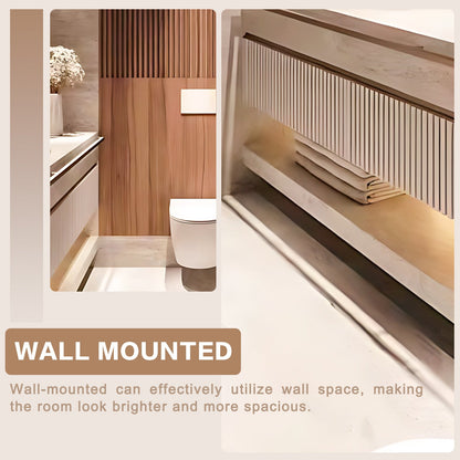 56"-78"Luxurious Solid Wood Bathroom Vanity Open Storage Rack Smart Defogging Mirror