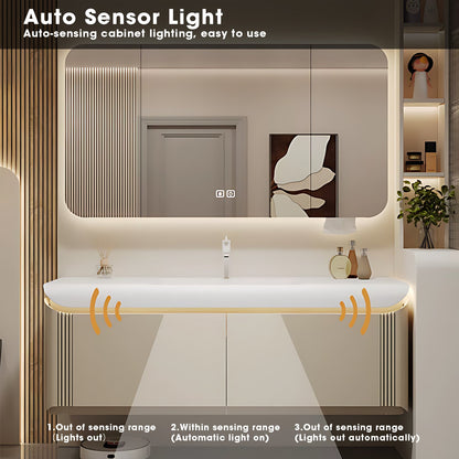 36"- 72" Wall-Mounted Bathroom Vanity Set with Smart Mirror , Single Sink