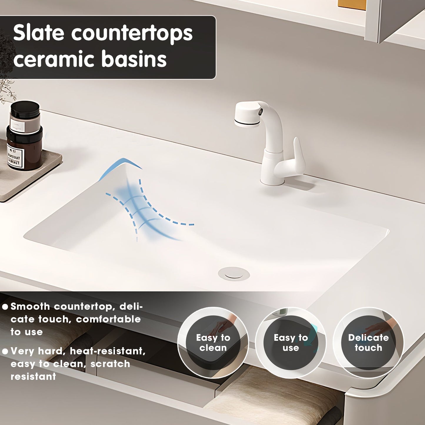 52"-96"High Gloss White Double Basin Floating Bathroom Vanity