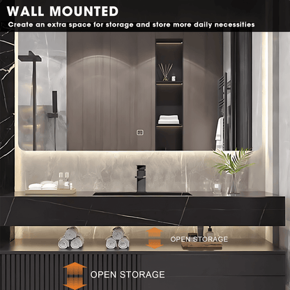 32"- 72" Modern Black Bathroom Vanity Set with Mirror and Single Basin