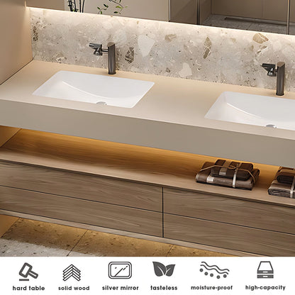 52"-96"Modern Double Bathroom Vanities with Sink Includes Two Large Drawers