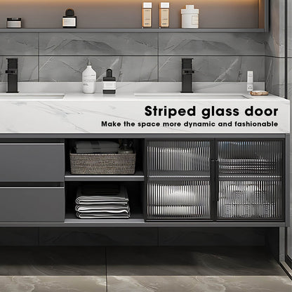 36"- 78" Modern Vanity Set for Bathroom with Smart LED Mirror and Sink
