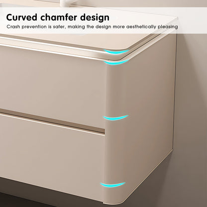 52"-96"High Gloss White Double Basin Floating Bathroom Vanity