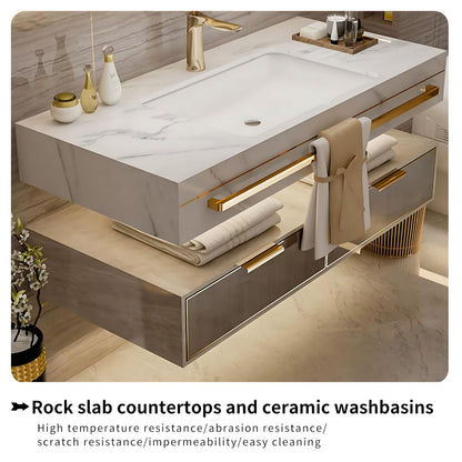 36"- 60" Modern Bathroom Vanity Set with Round Intelligent Mirror