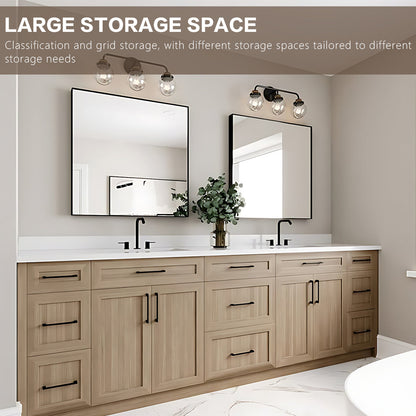 40‘’-64‘’ Modern Bathroom Sink Vanity With Smart Mirror& Open Storage Layer