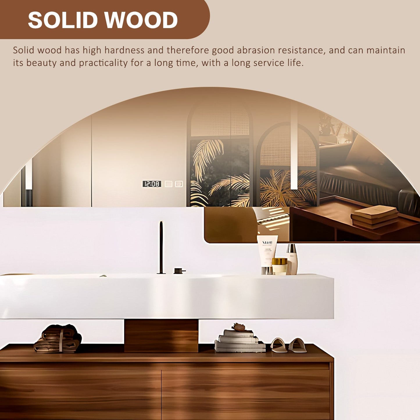40‘’-64‘’ Modern Bathroom White Sink Vanity With Large Wooden Drawers