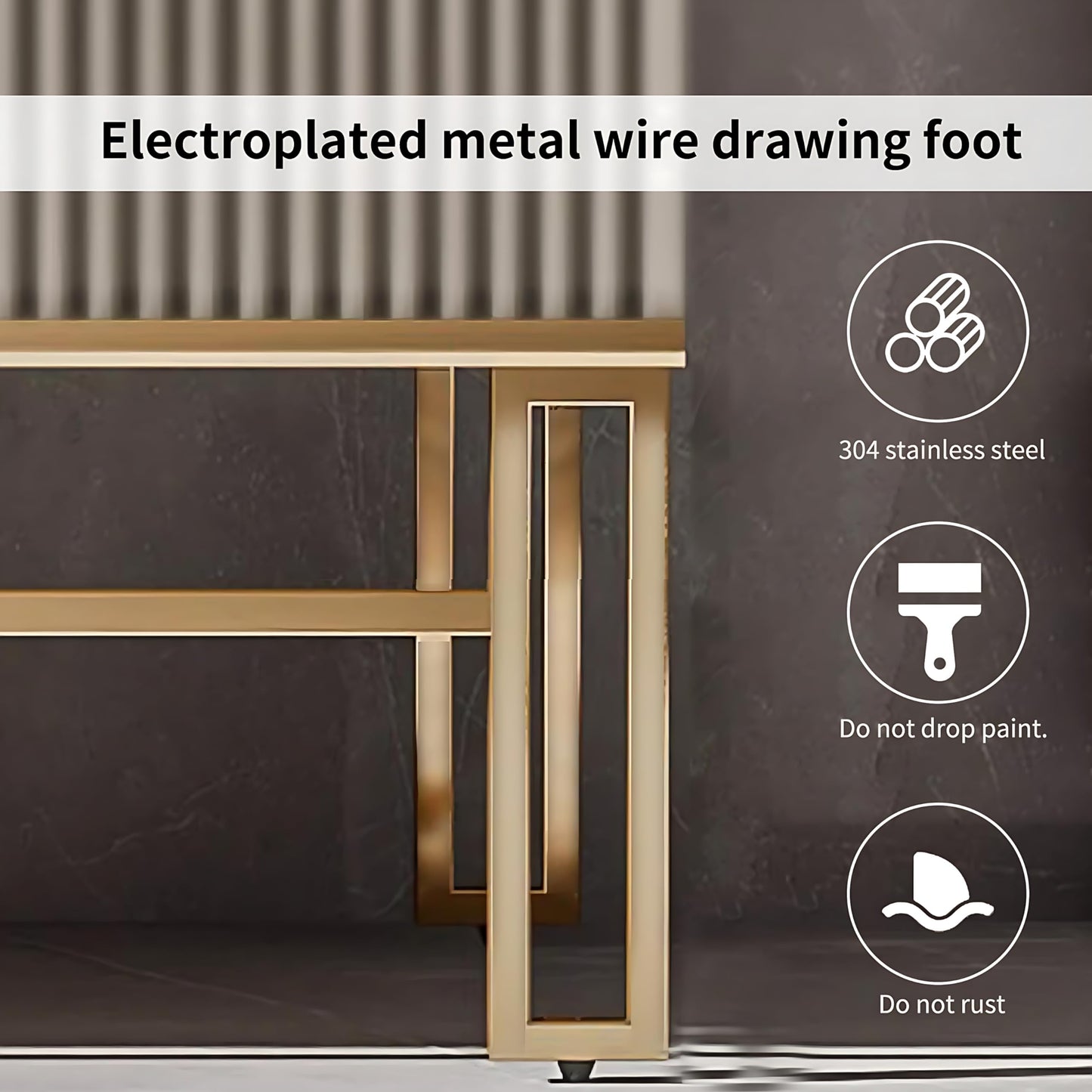 36"- 68" Freestanding Gold Bathroom Vanity Set with Smart Light Cabinet