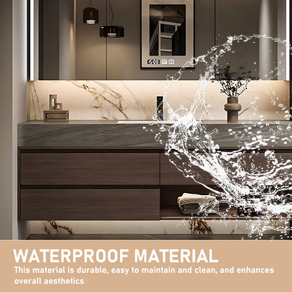 40"-72"Floating Bathroom Vanity with Sink Includes Log Modern Panel Drawers