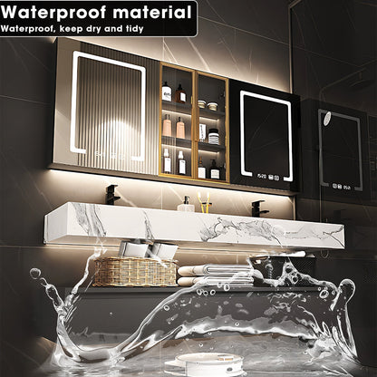 56"-96"Double Basin Floating Bathroom  Vanity High end Luxury Countertop