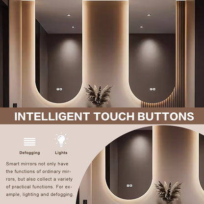 40"-72" Modern Floating Bathroom Vanity with Slate Countertop Smart Mirror