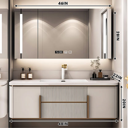 40"- 72" Modern Single Sink Floating Bath Vanity Set with  Smart Mirror Cabinet