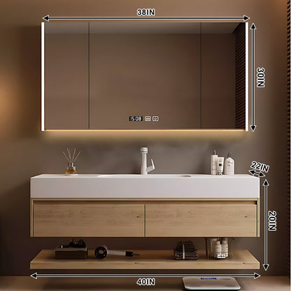 40"- 72" Single Basin Floating Bathroom Vanity Set with Mirror