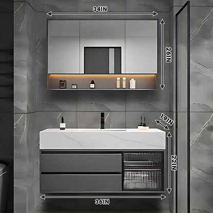 36"- 78" Modern Vanity Set for Bathroom with Smart LED Mirror and Sink