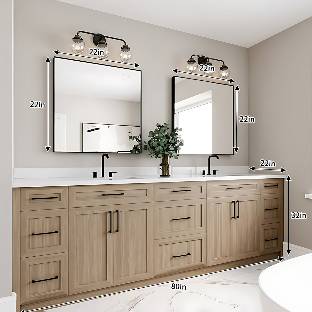 76"- 96"Luxury Solid Wood Style Double Sink Bathroom Vanity ,Storage Cabinets