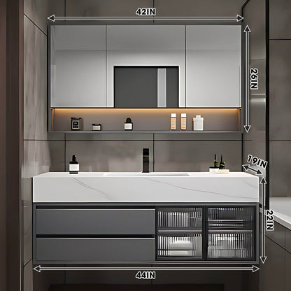 36"- 78" Modern Vanity Set for Bathroom with Smart LED Mirror and Sink