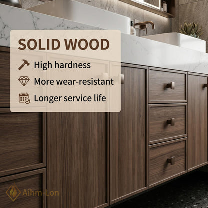 76''-96'' Modern Double Bathroom Vanity with Sink Wall-Mounted Dark Walnut Open Shelving
