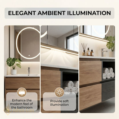 60''-96'' Floating Bathroom Vanity with Sink Double Sink Integrated Wood Texture Cabinet