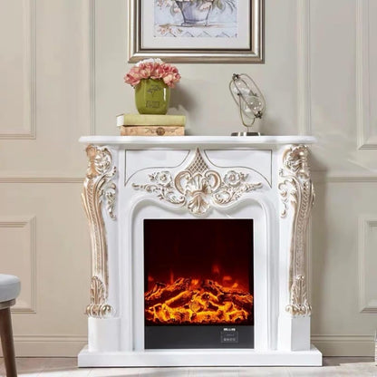 Aihm-Lon Electric Fireplace with Gold Outline Carving 39”